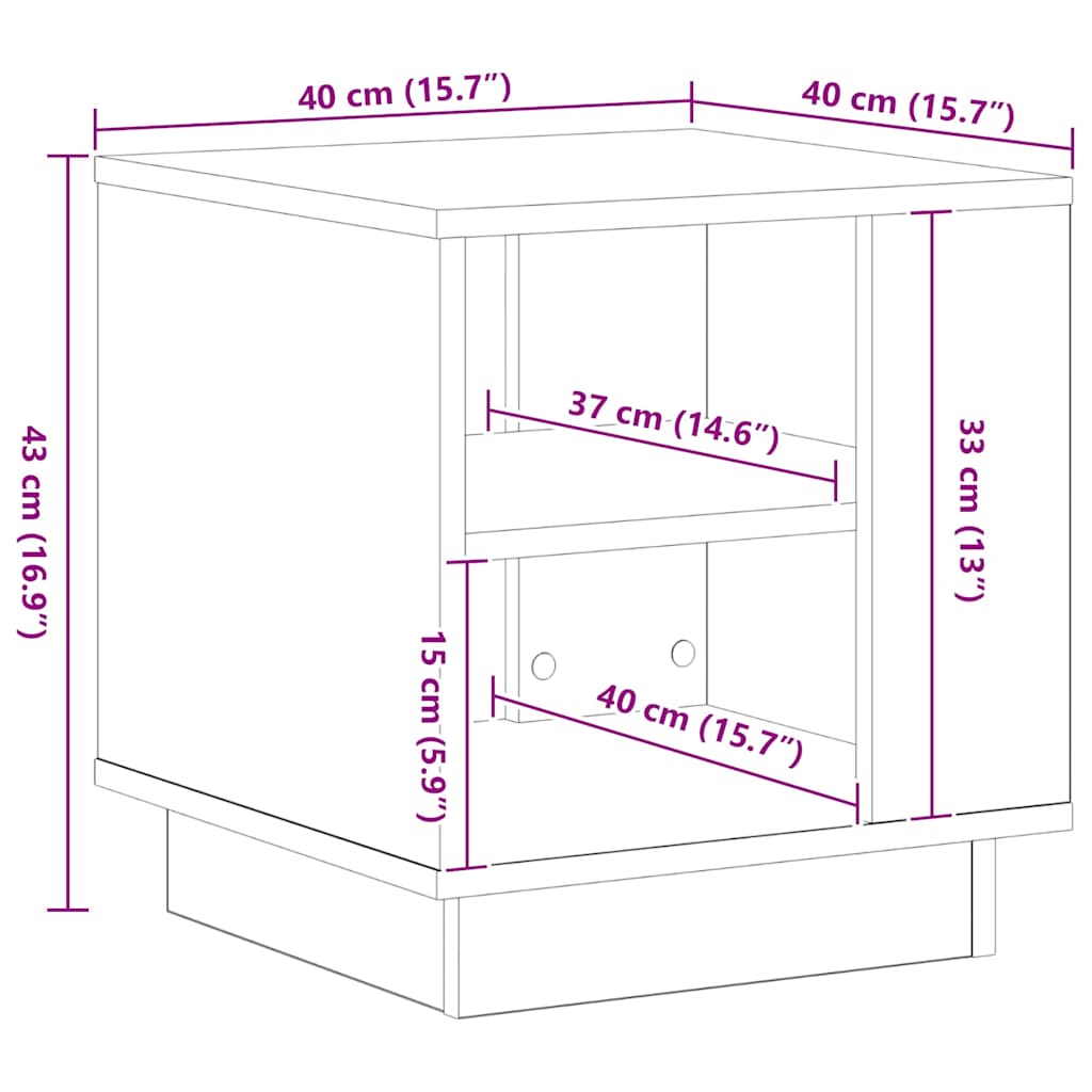 Table basse Chêne noir 40 x 40 x 43 cm Bois d'ingénierie - XIOS
