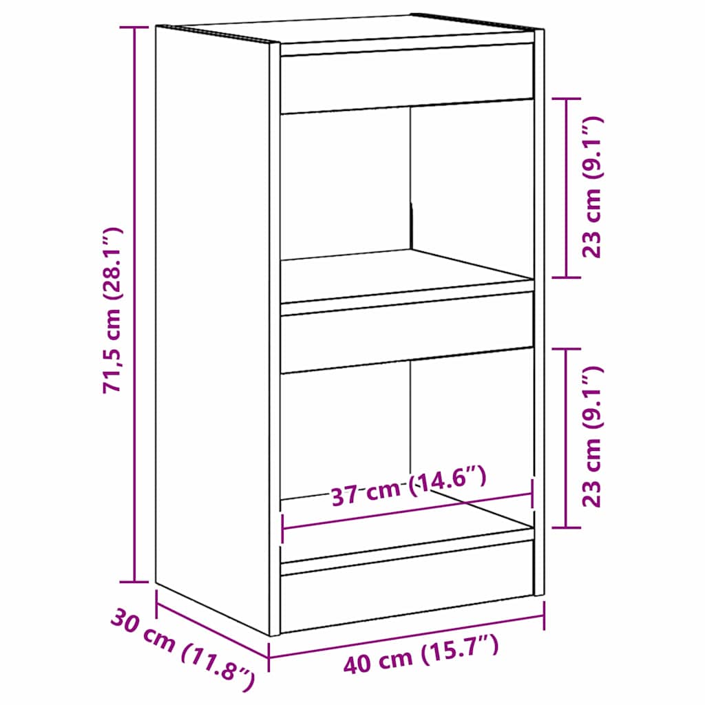Bibliothèque Chêne noir 40 x 30 x 71,5 cm Bois d'ingénierie - XIOS