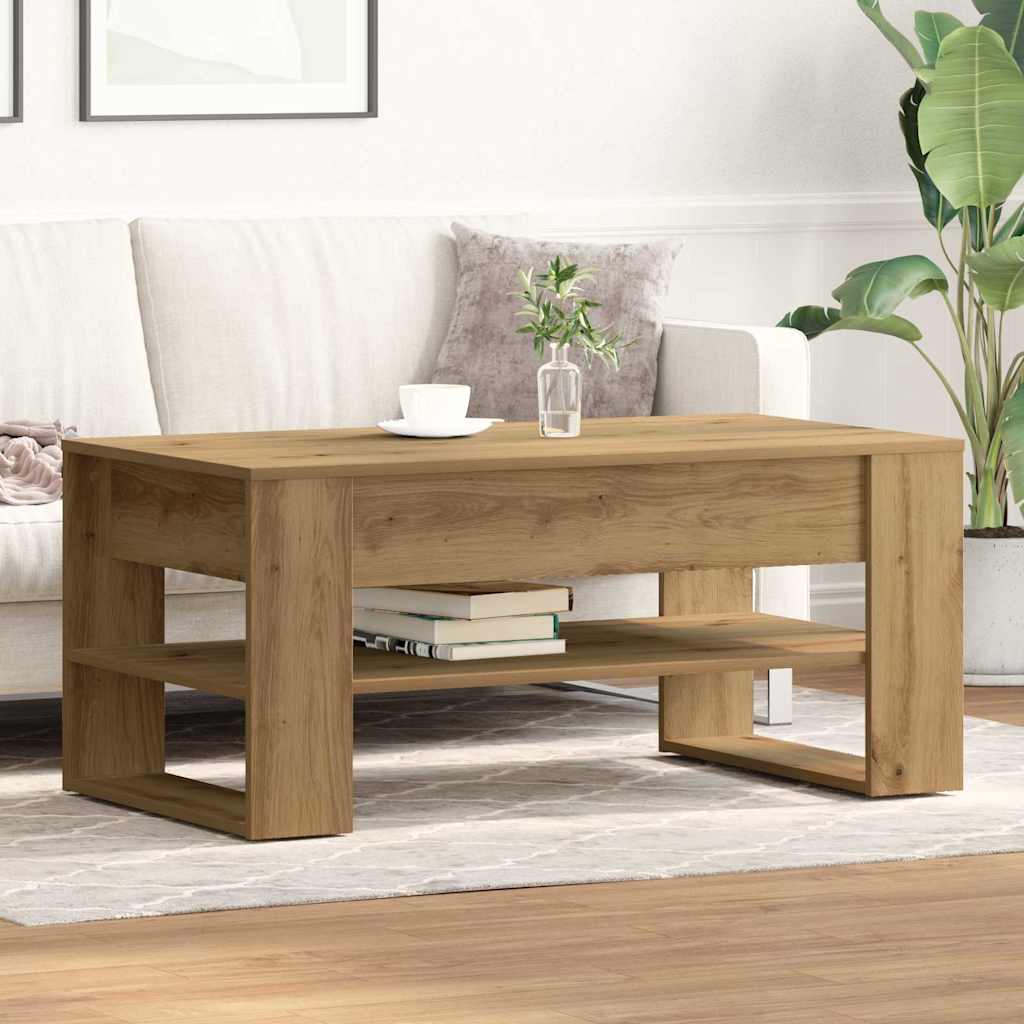 Table basse Chêne artisanal 102 x 55 x 45 cm Bois d'ingénierie - XIOS