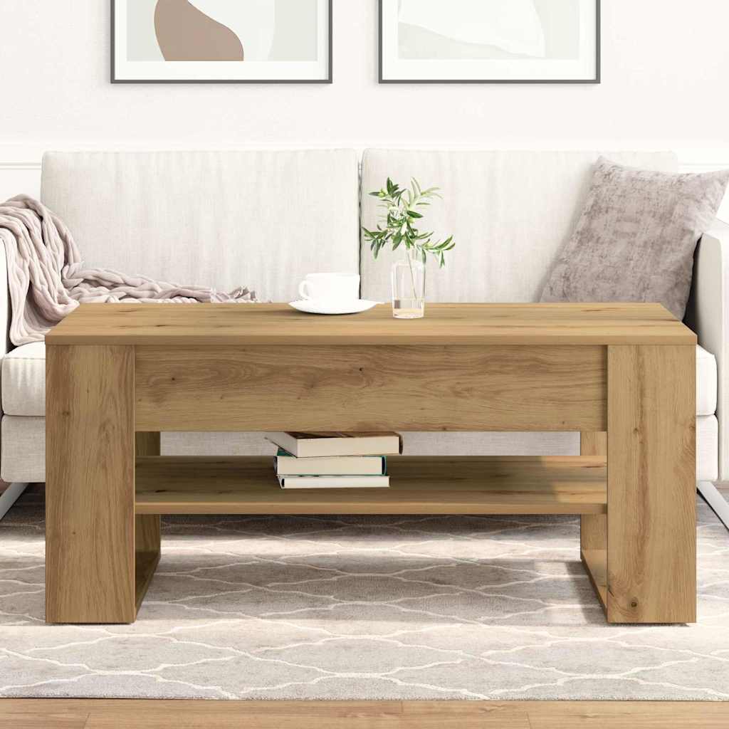 Table basse chêne artisanal 102 x 55 x 45 cm Bois d'ingénierie - XIOS