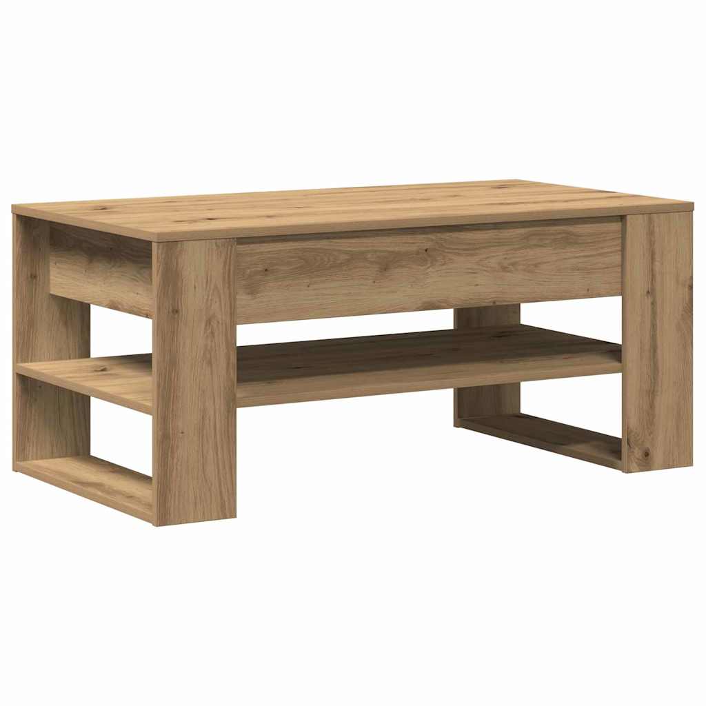 Table basse chêne artisanal 102 x 55 x 45 cm Bois d'ingénierie - XIOS