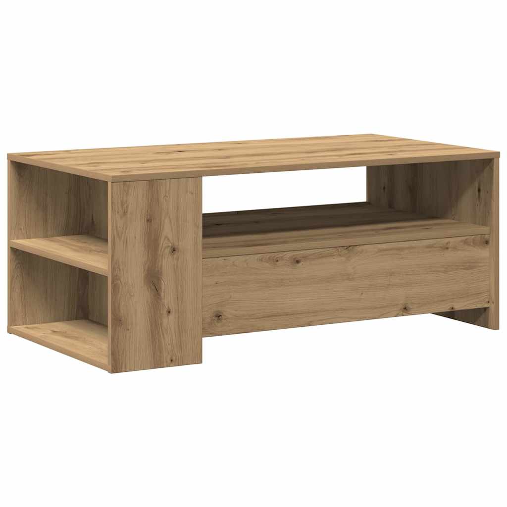 Table basse avec tiroir Chêne artisanal 102 x 55 x 43,5 cm - XIOS