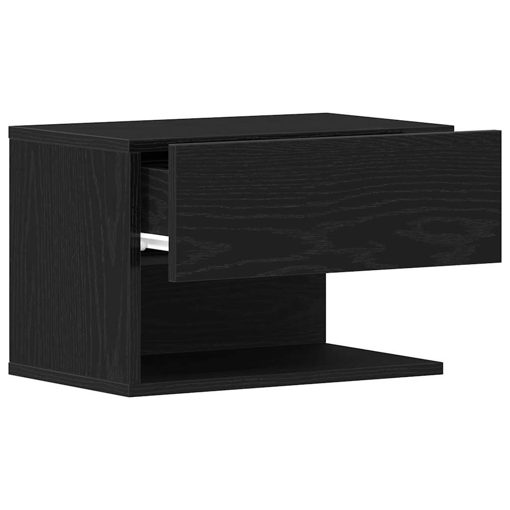 Cabinet de chevet avec tiroir Chêne noir 46 x 29,5 x 30 cm
