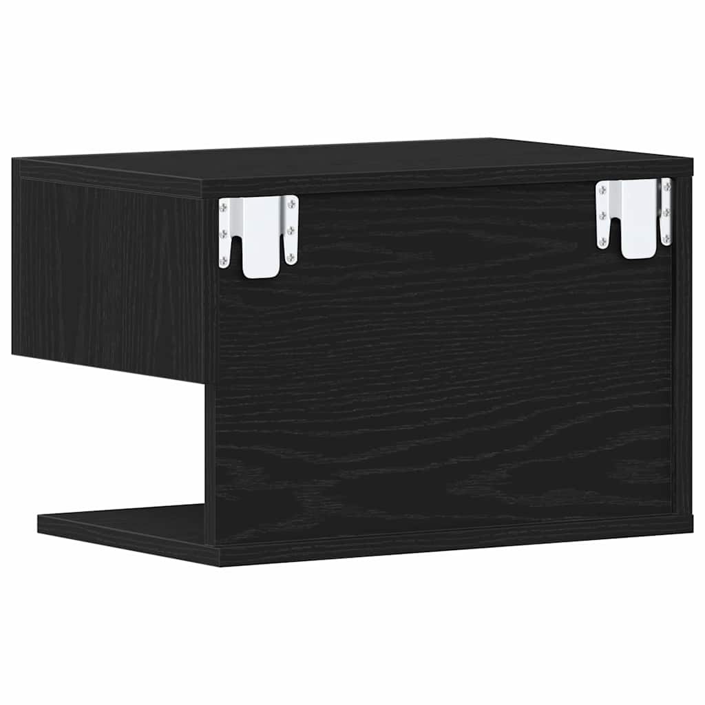 Cabinet de chevet avec tiroir Chêne noir 46 x 29,5 x 30 cm