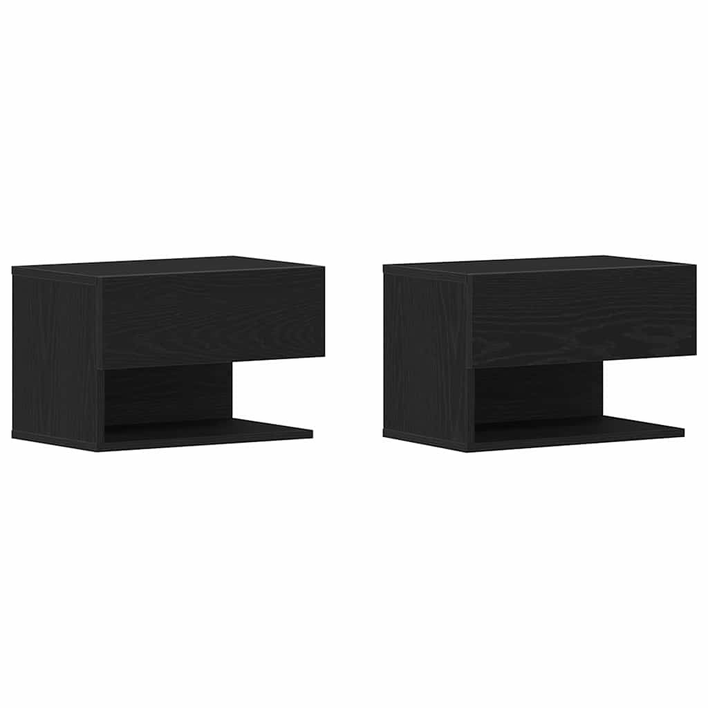 Cabinet de chevet avec tiroir 2 pcs Chêne noir 46 x 30 x 30 cm - XIOS
