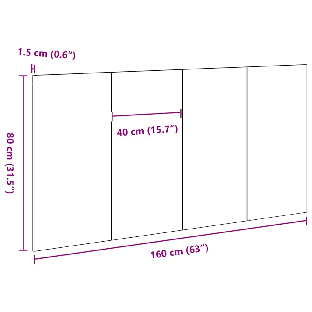 Tête de lit Chêne noir 160 x 1,5 x 80 cm Bois d'ingénierie - XIOS