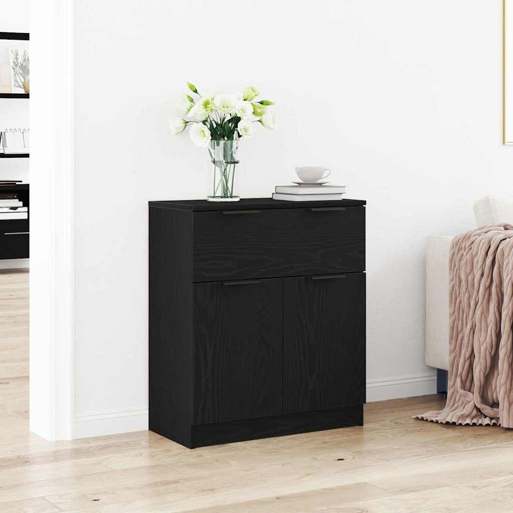 Buffet avec tiroir Chêne noir 60 x 30 x 70 cm Bois d'ingénierie - XIOS