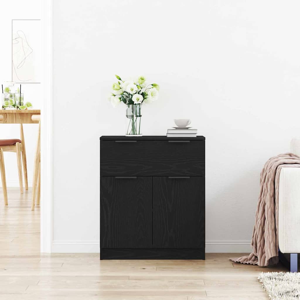 Buffet avec tiroir Chêne noir 60 x 30 x 70 cm Bois d'ingénierie - XIOS