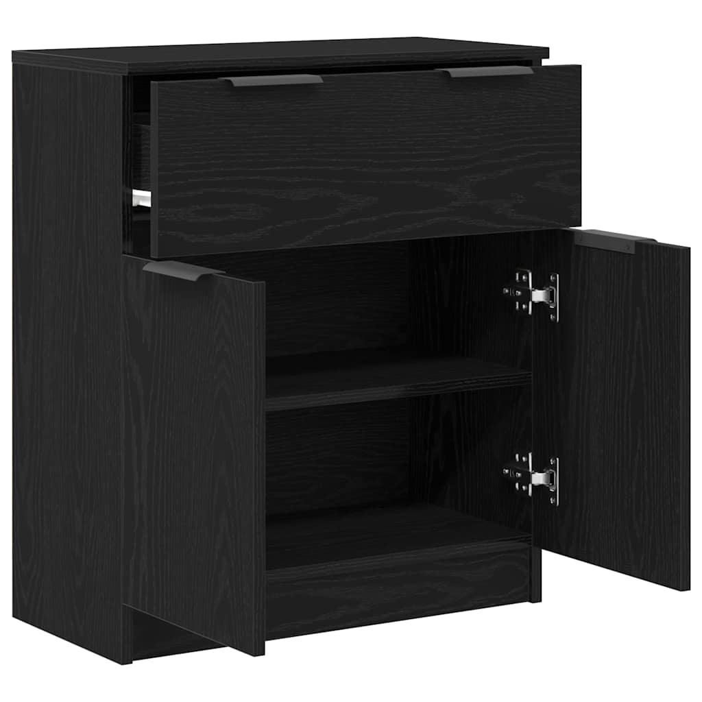 Buffet avec tiroir Chêne noir 60 x 30 x 70 cm Bois d'ingénierie - XIOS