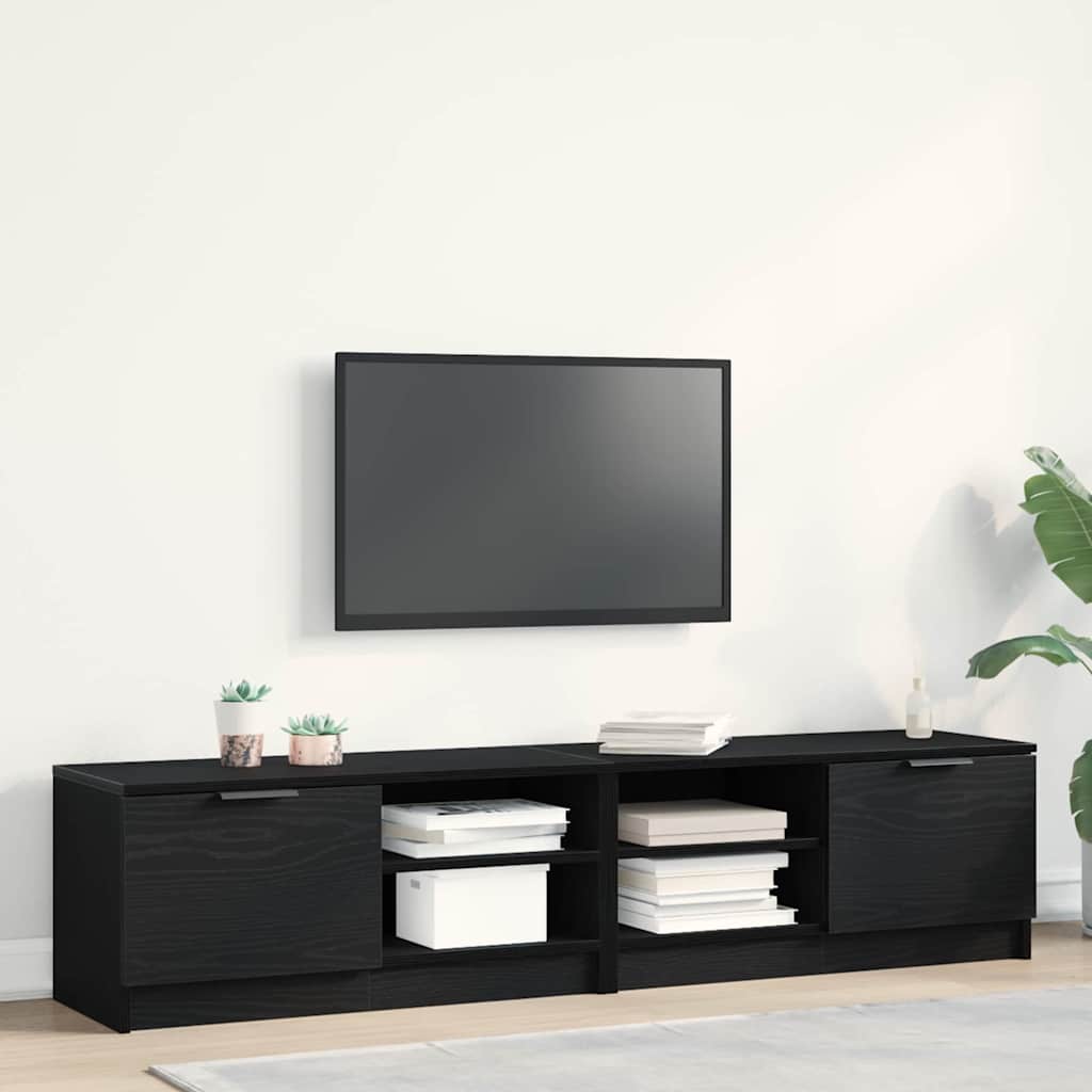 Meuble TV 2 pcs Noir 80 x 35 x 36.5 cm Bois d'ingénierie - XIOS