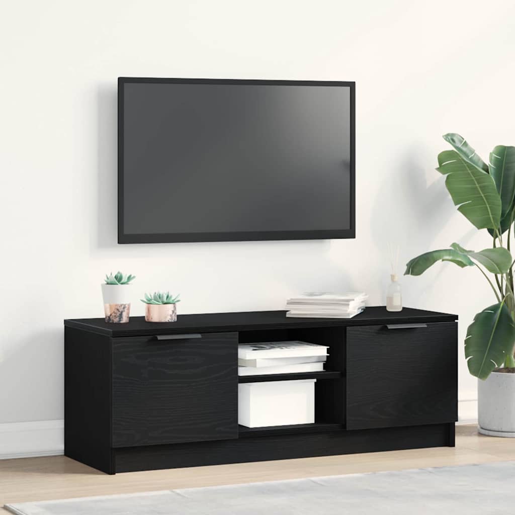 Meuble TV 102 x 32 x 35.5 cm Chêne noir Bois d'ingénierie - XIOS