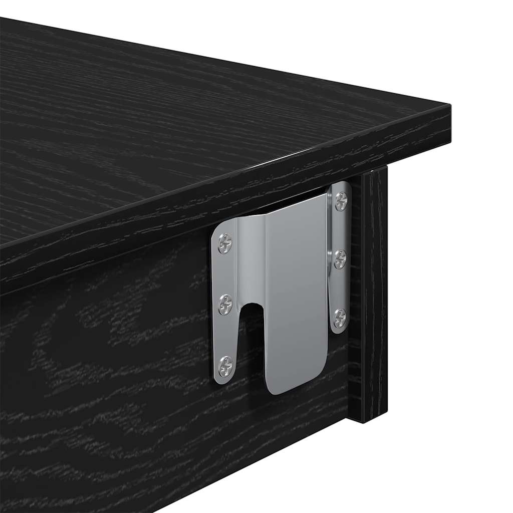 Table de Bar Murale avec étagère Chêne noir 102 x 45 x 103,5 cm