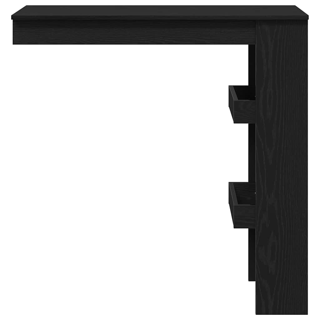 Table de Bar Murale avec étagère Chêne noir 102 x 45 x 103,5 cm