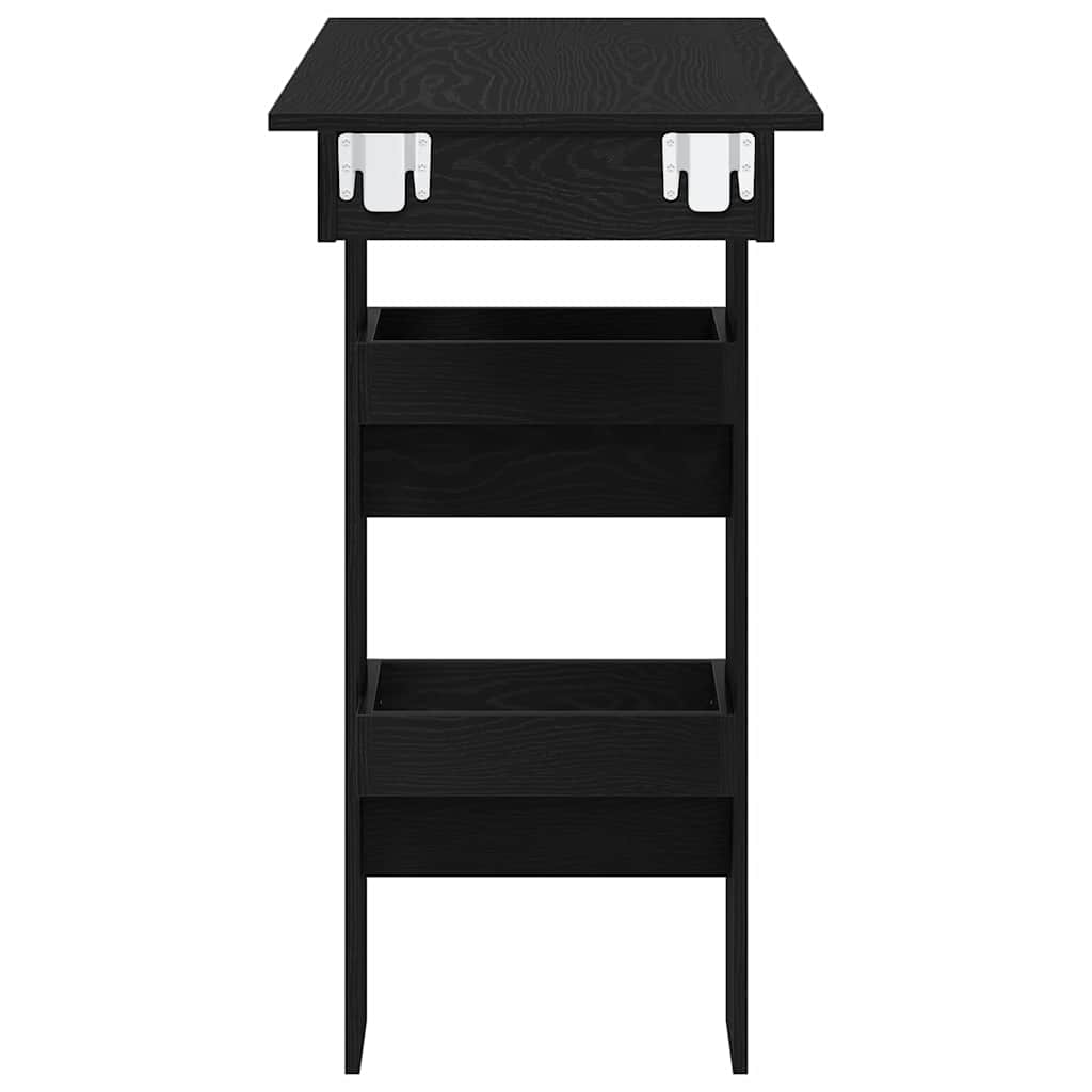 Table de Bar Murale avec étagère Chêne noir 102 x 45 x 103,5 cm