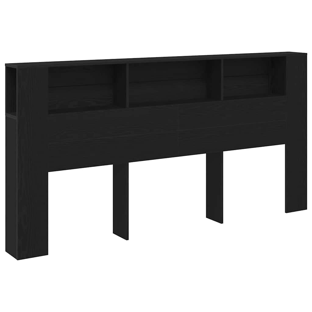 Cabinet de Tête de Lit Chêne noir 200 x 18,5 x 104,5 cm - XIOS