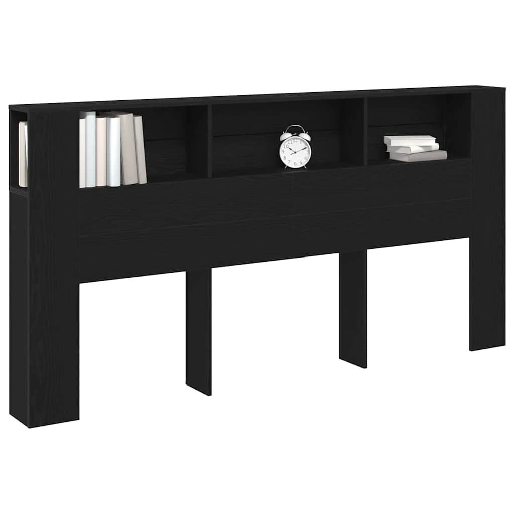 Cabinet de Tête de Lit Chêne noir 200 x 18,5 x 104,5 cm - XIOS