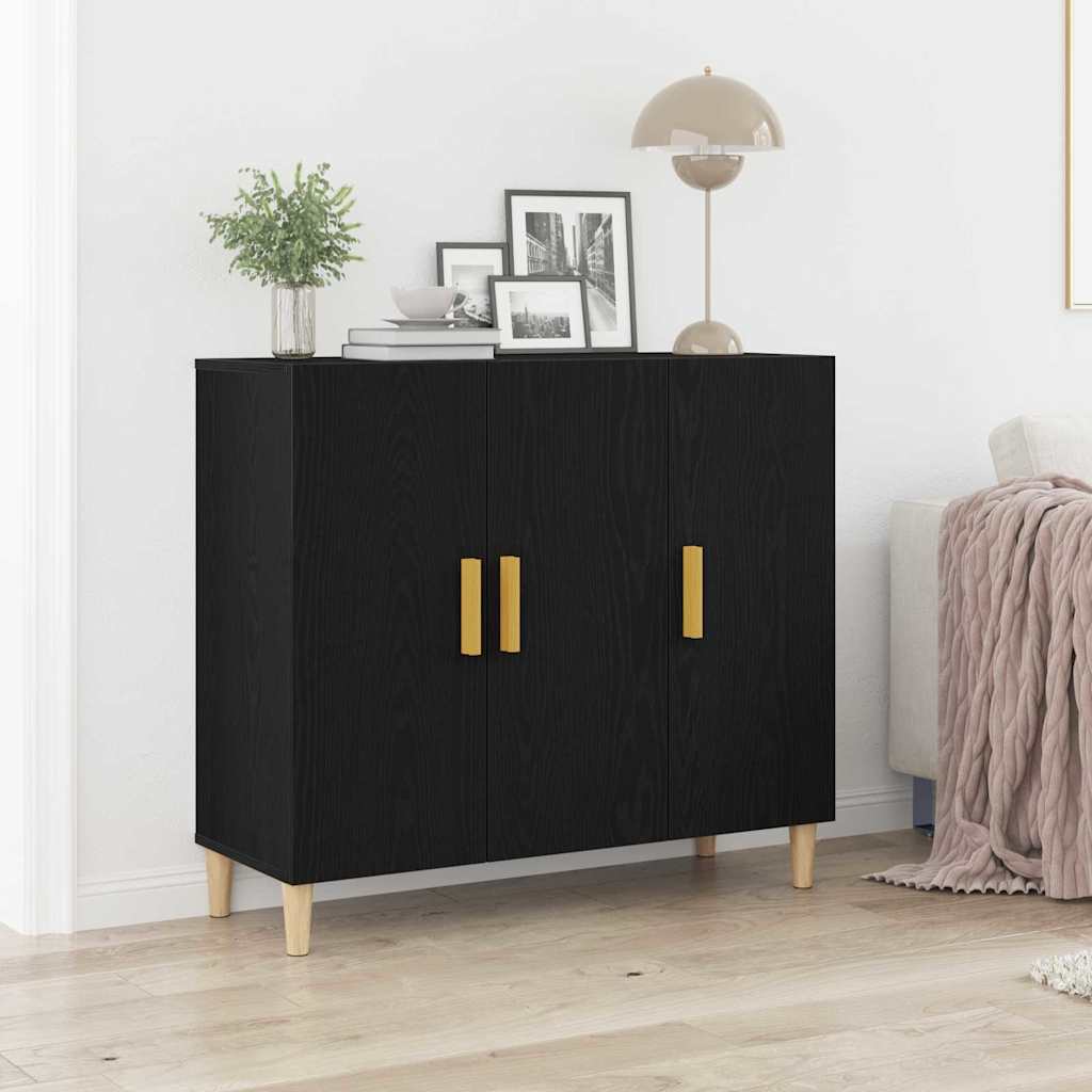 Buffet Noir 90 x 34 x 80 cm Bois d'ingénierie - XIOS