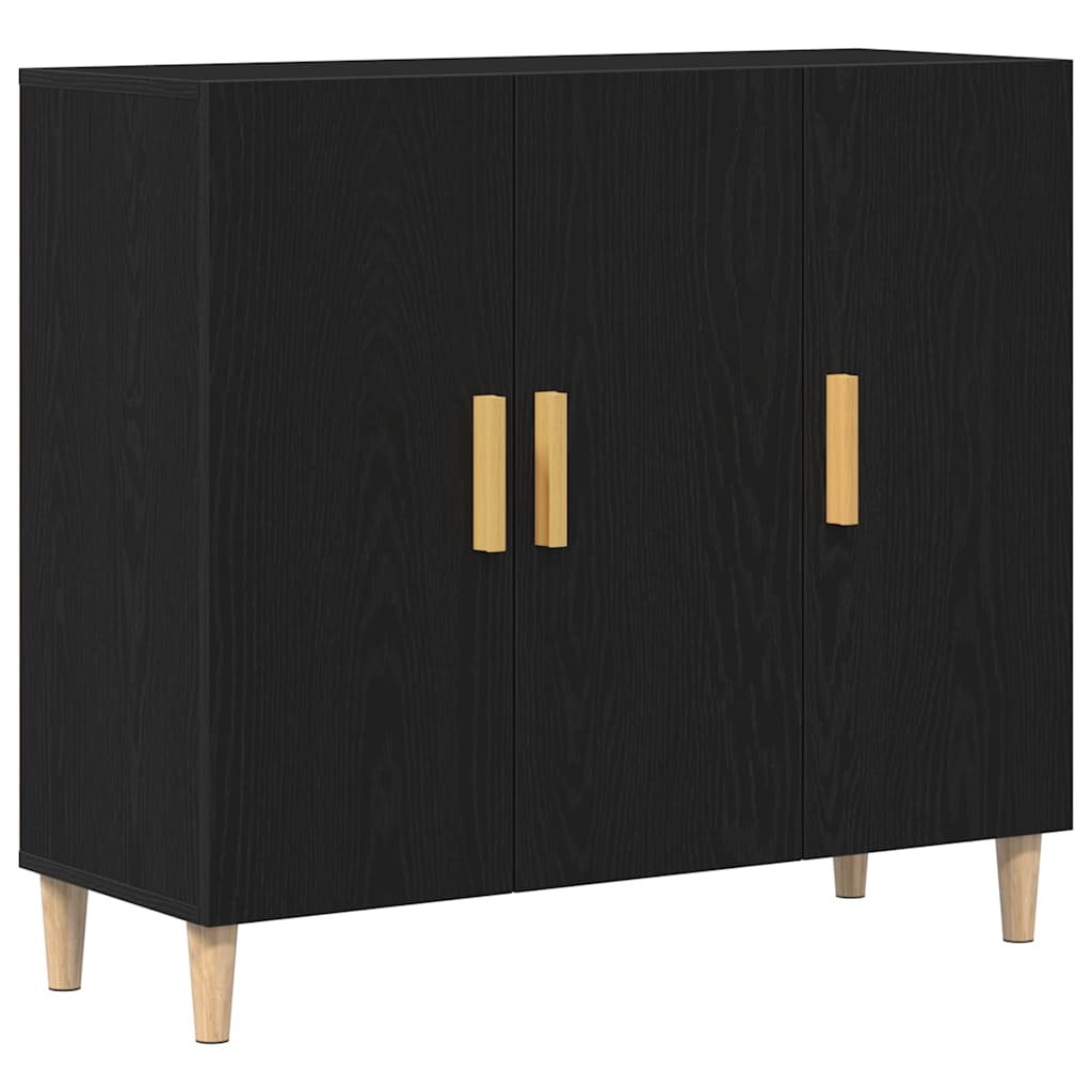 Buffet Noir 90 x 34 x 80 cm Bois d'ingénierie - XIOS
