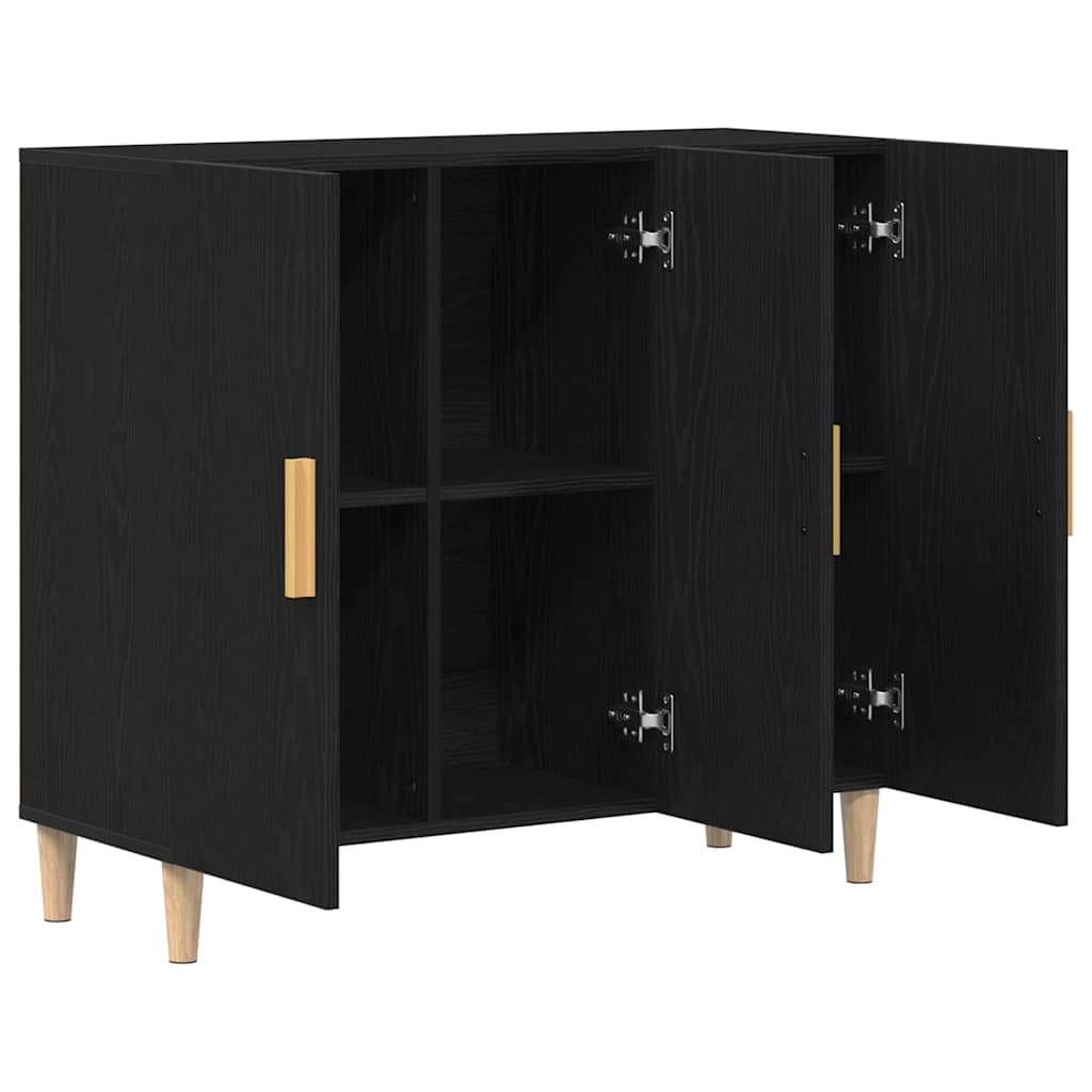 Buffet Noir 90 x 34 x 80 cm Bois d'ingénierie - XIOS