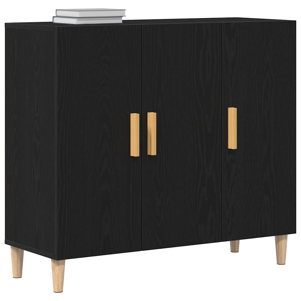 Buffet Noir 90 x 34 x 80 cm Bois d'ingénierie - XIOS