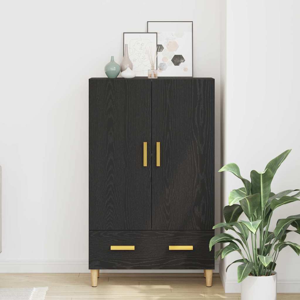 Haut Armoire Noir 70 x 31 x 115 cm Bois d'ingénierie - XIOS