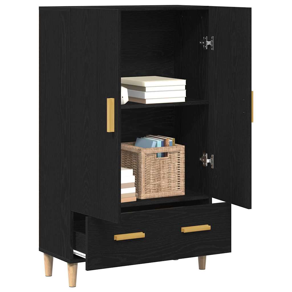 Haut Armoire Noir 70 x 31 x 115 cm Bois d'ingénierie - XIOS
