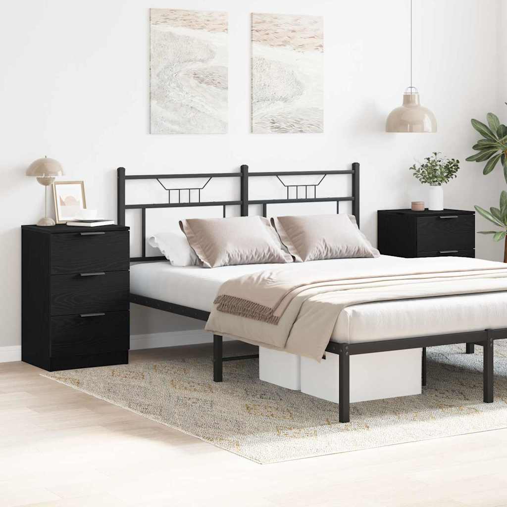 Cabinet de chevet avec tiroir 2 pcs Chêne noir 40 x 65 x 65 cm