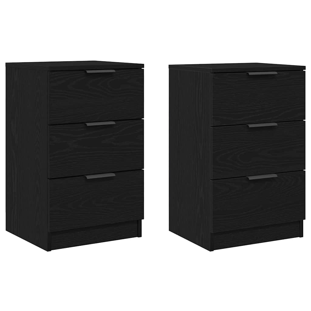 Cabinet de chevet avec tiroir 2 pcs Chêne noir 40 x 65 x 65 cm