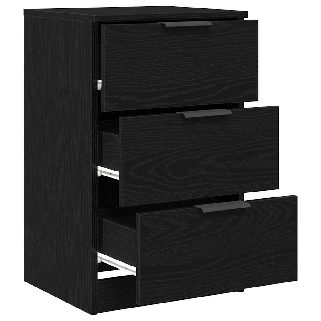 Cabinet de chevet avec tiroir 2 pcs Chêne noir 40 x 65 x 65 cm