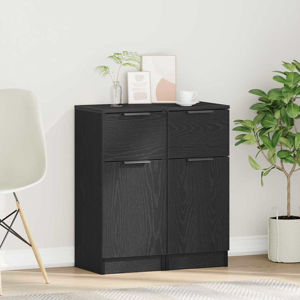 Buffet 2 pcs Chêne noir 30 x 30 x 70 cm Bois d'ingénierie - XIOS