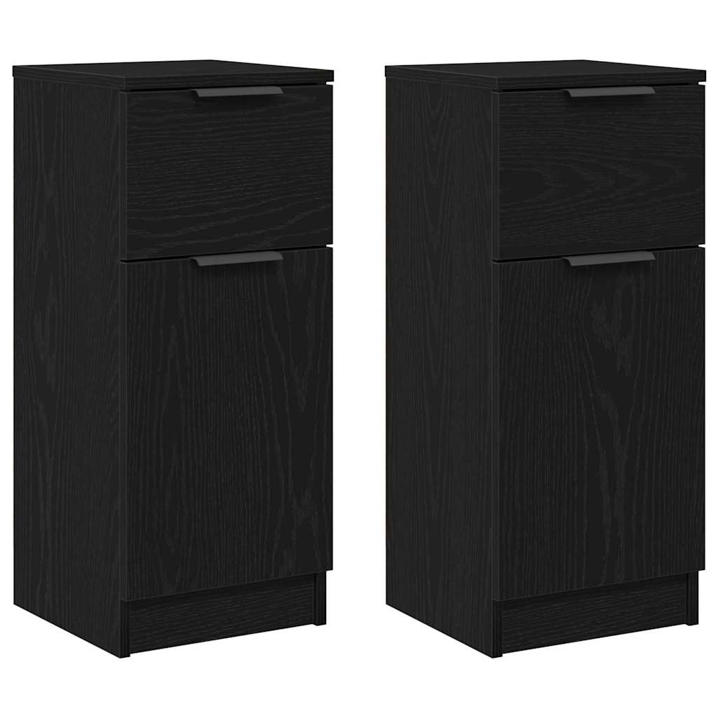 Buffet 2 pcs Chêne noir 30 x 30 x 70 cm Bois d'ingénierie - XIOS
