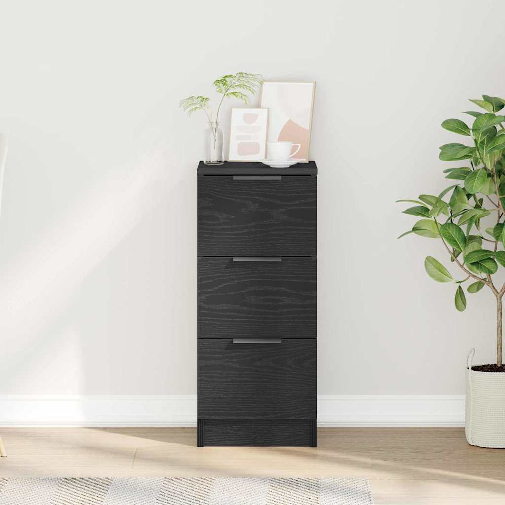 Buffet en chêne noir avec tiroir Chêne noir 30 x 30 x 70 cm - XIOS