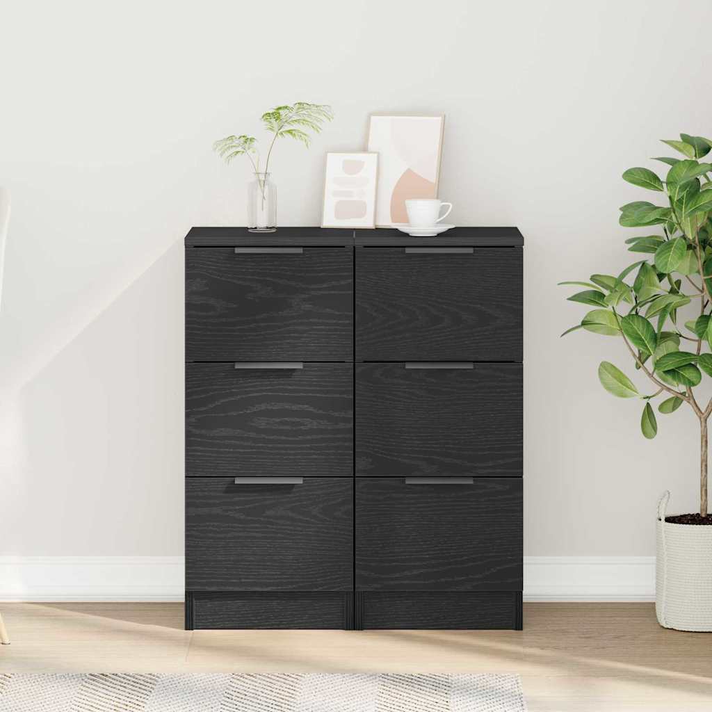 Buffets 2 pcs Chêne noir 30 x 30 x 70 cm Bois d'ingénierie - XIOS