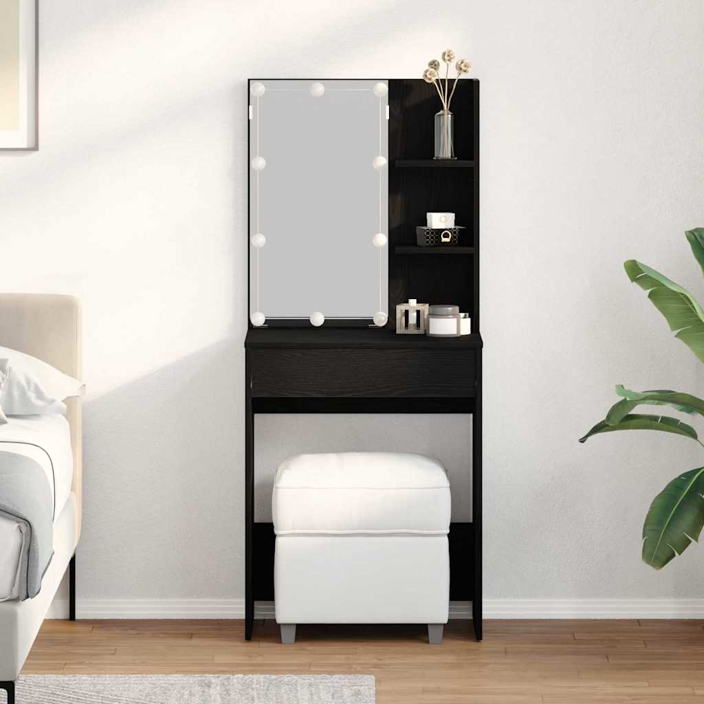 Table de Toilette Chêne noir 60 x 40 x 140 cm Bois d'ingénierie - XIOS