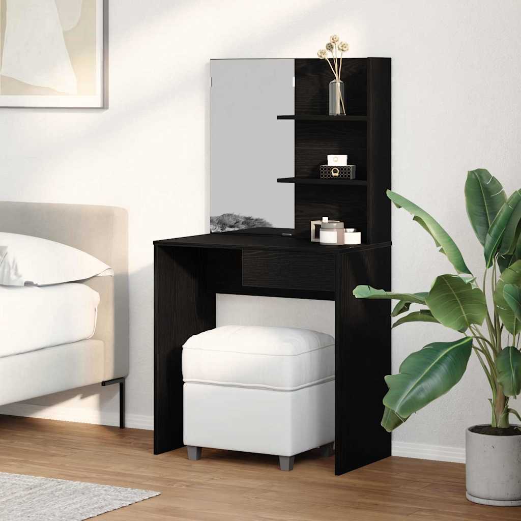 Table de Toilette avec tiroir Chêne noir 74,5 x 40 x 141 cm - XIOS