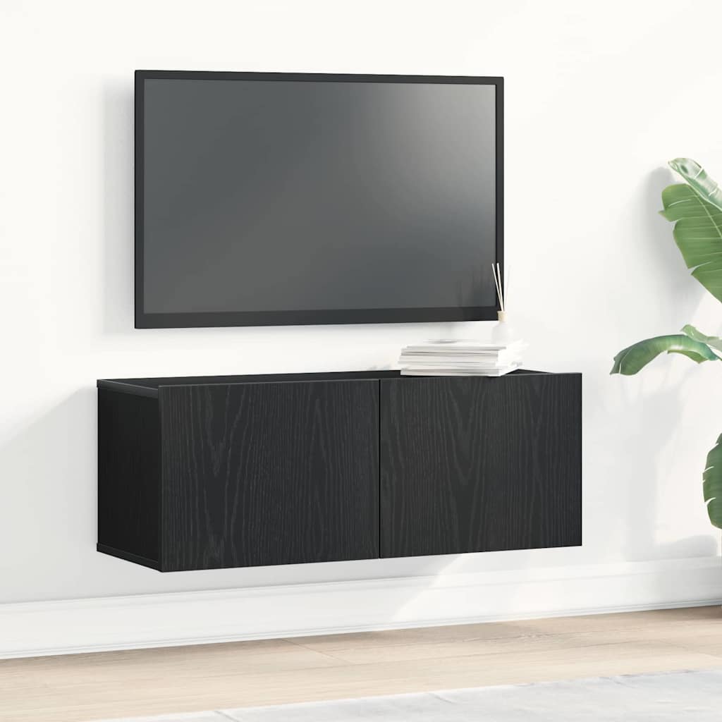Meuble TV 2 pcs Chêne noir 80 x 30 x 30 cm Bois d'ingénierie - XIOS