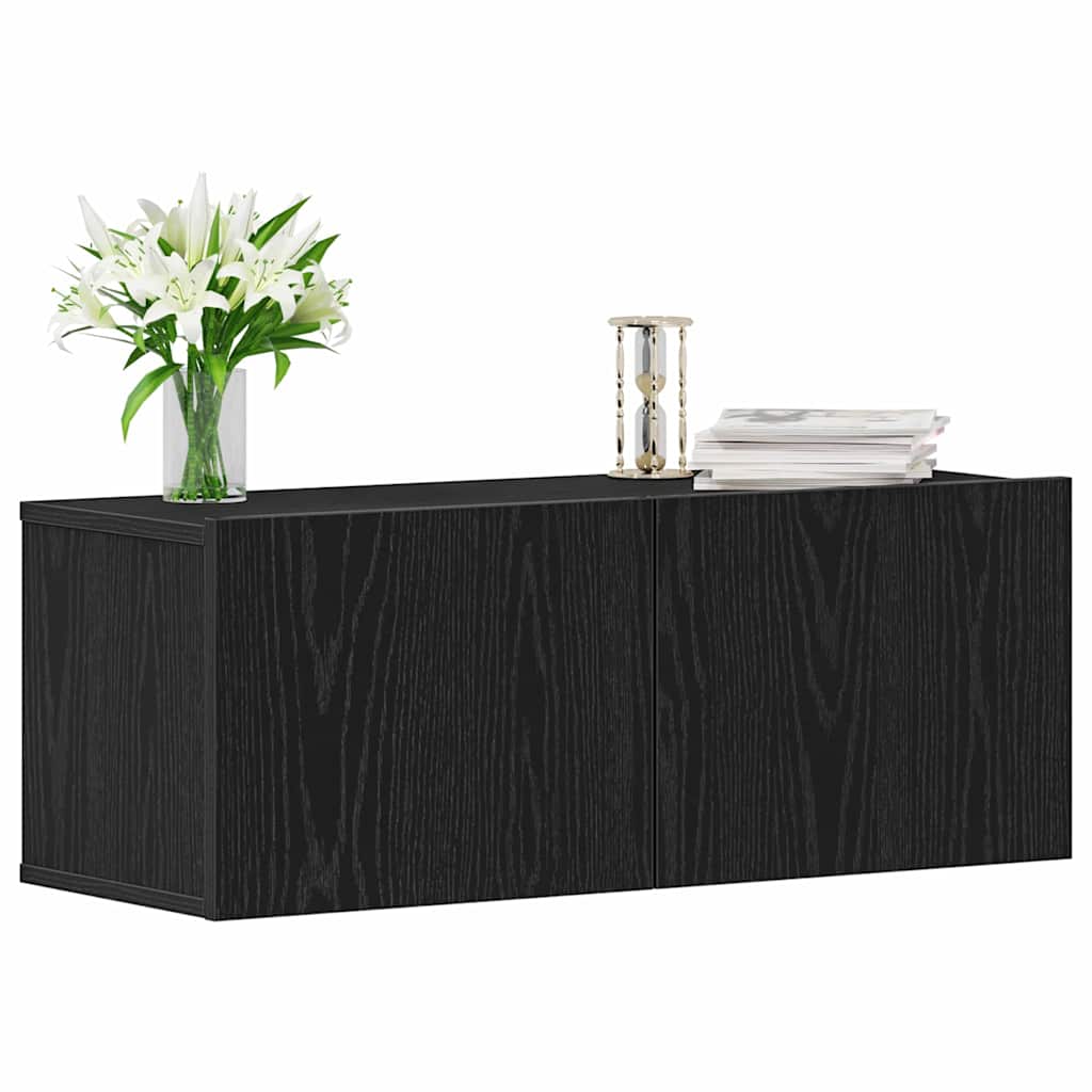 Meuble TV 2 pcs Chêne noir 80 x 30 x 30 cm Bois d'ingénierie - XIOS
