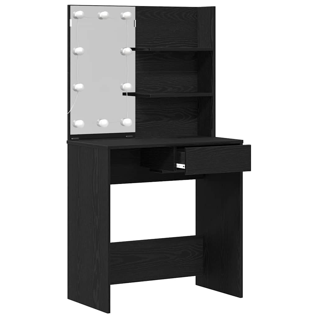Table de Toilette avec tiroir Chêne noir 74,5 x 40 x 141 cm - XIOS