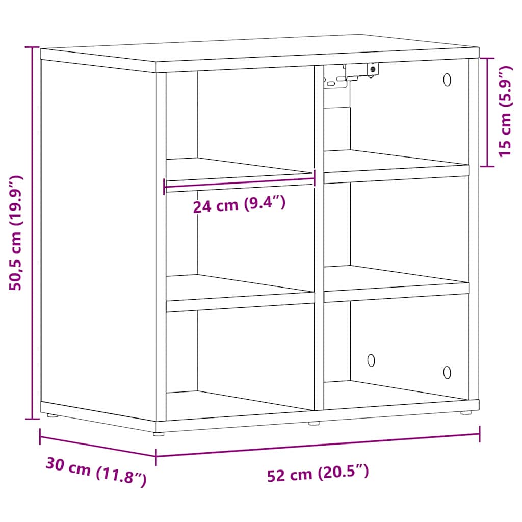 Cabinet à chaussures avec étagère Chêne noir 52 x 30 x 50,5 cm - XIOS