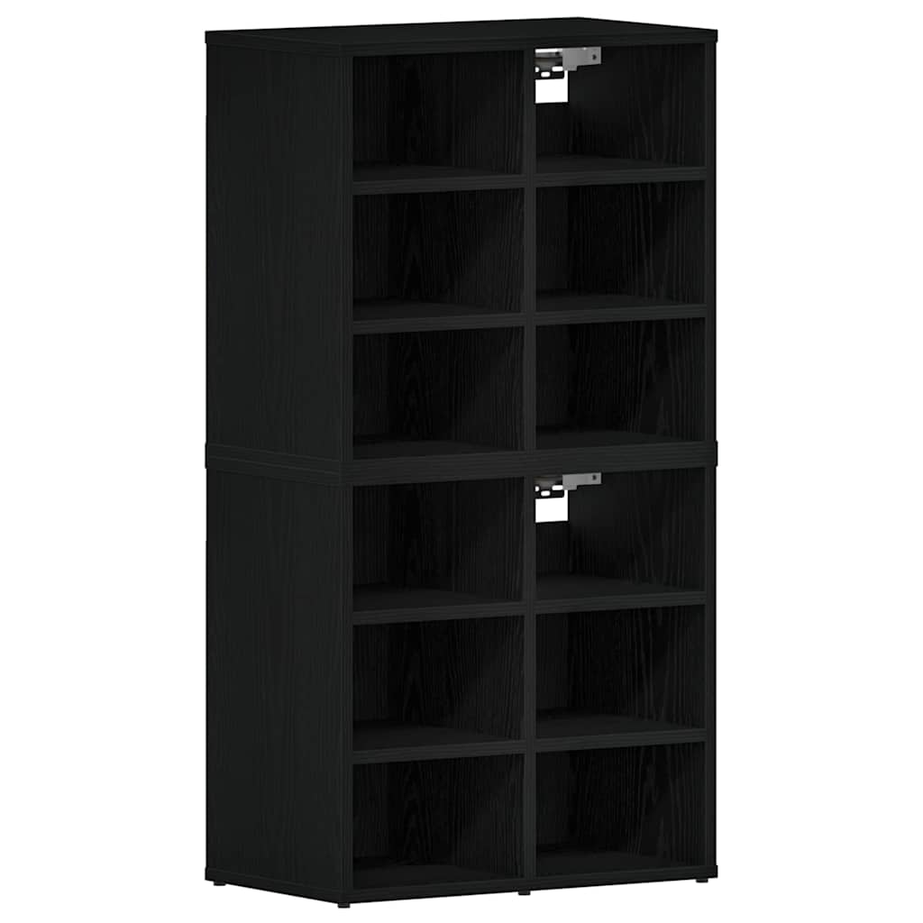 Cabinet à chaussures 2 pcs Chêne noir 52 x 30 x 50,5 cm - XIOS
