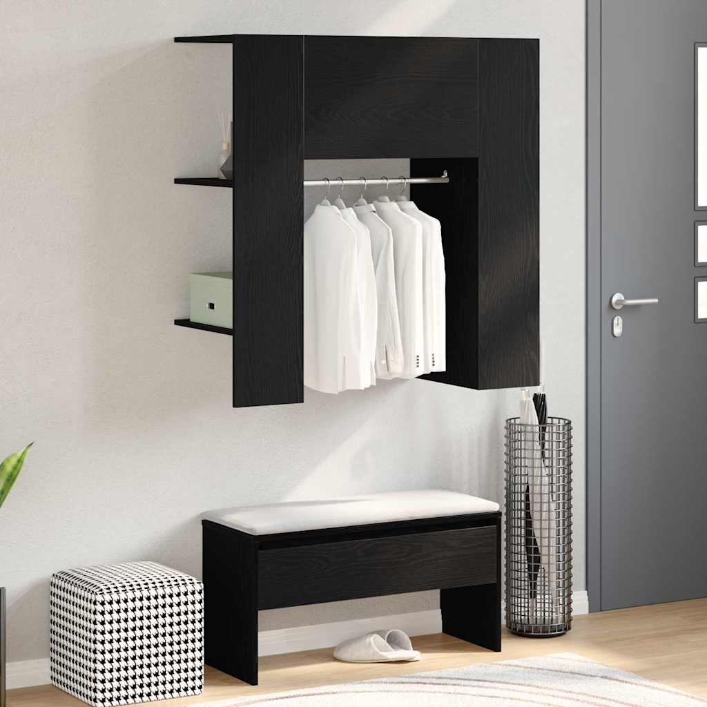 Meuble de couloir avec étagère Chêne noir 97,5 x 37 x 99 cm - XIOS