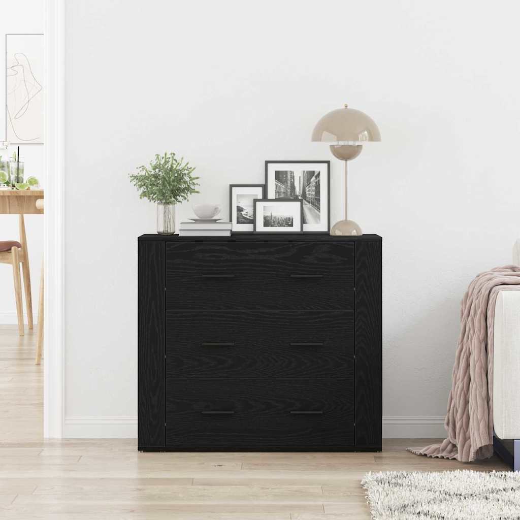 Buffet en chêne noir avec tiroir Chêne noir 80 x 33 x 70 cm - XIOS