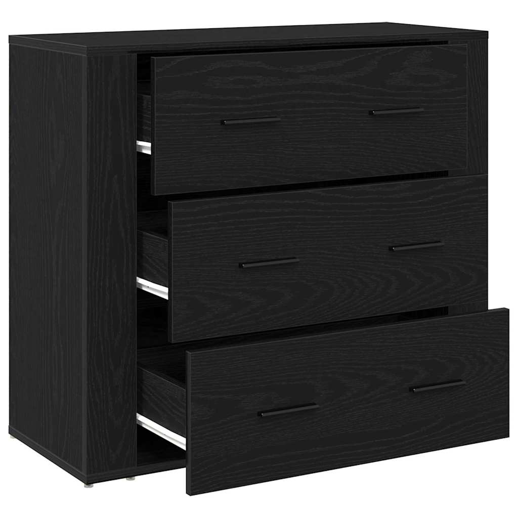 Buffet avec tiroir Chêne noir 80 x 33 x 70 cm Bois d'ingénierie - XIOS