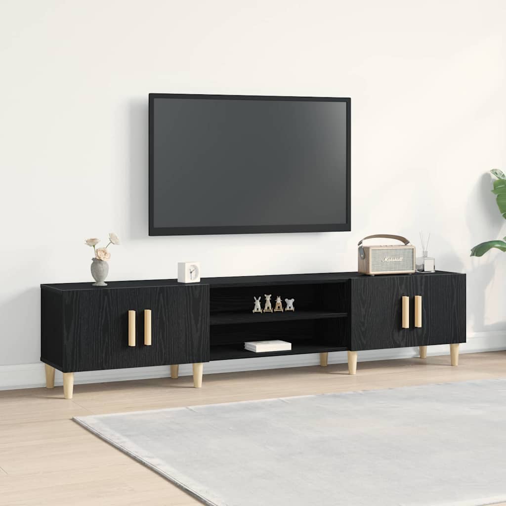 Meuble TV Chêne noir 180 x 31,5 x 40 cm Bois d'ingénierie - XIOS