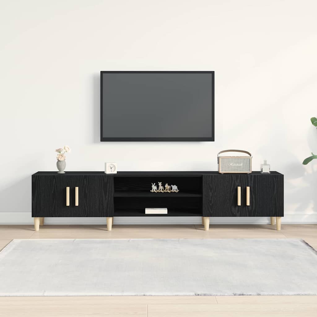 Meuble TV Chêne noir 180 x 31,5 x 40 cm Bois d'ingénierie - XIOS