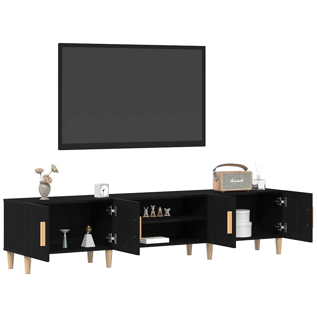 Meuble TV Chêne noir 180 x 31,5 x 40 cm Bois d'ingénierie - XIOS