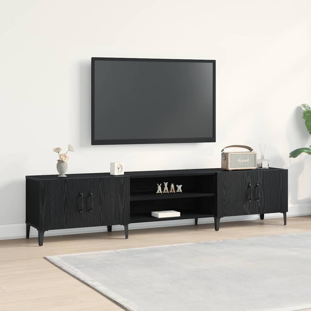 Meuble TV Chêne noir 180 x 31,5 x 40 cm Bois d'ingénierie - XIOS