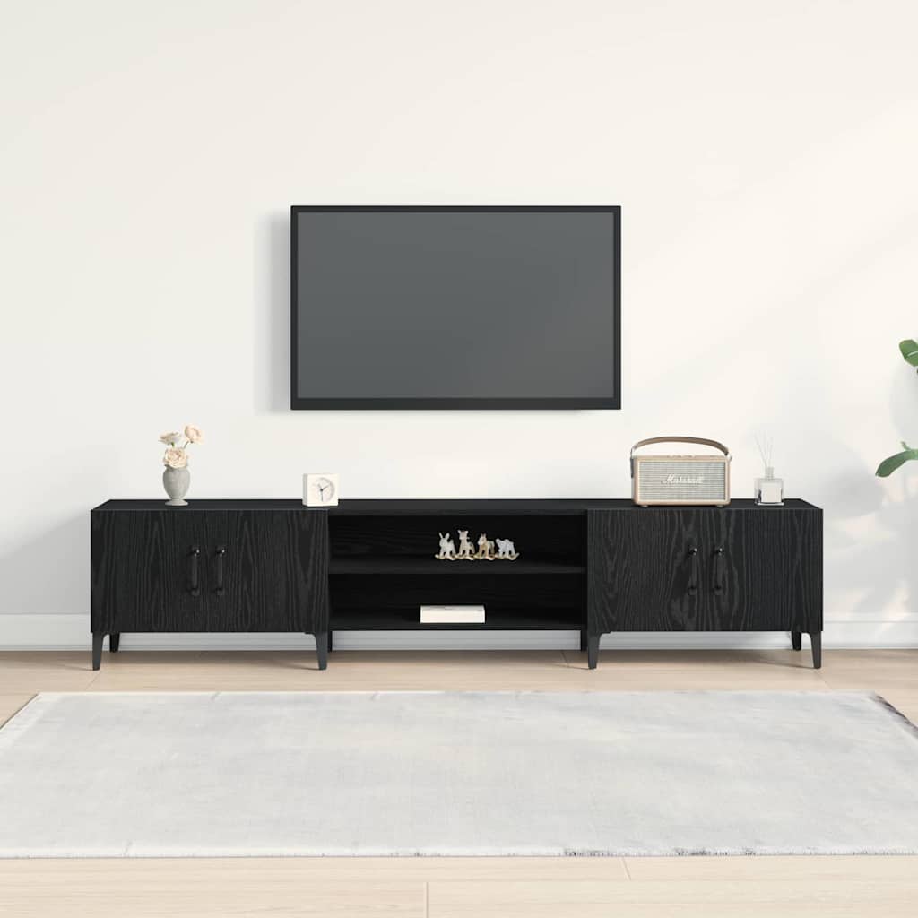 Meuble TV Chêne noir 180 x 31,5 x 40 cm Bois d'ingénierie - XIOS