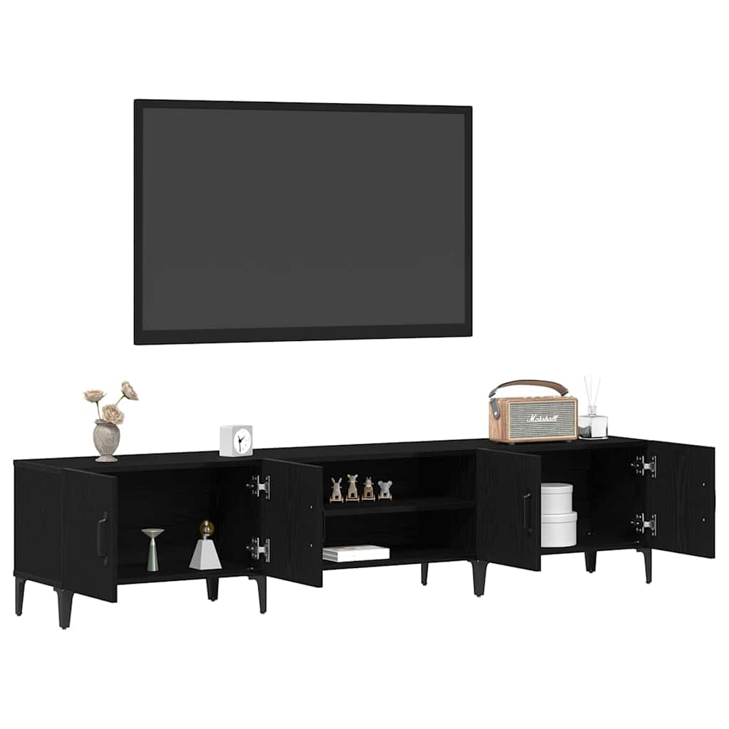 Meuble TV Chêne noir 180 x 31,5 x 40 cm Bois d'ingénierie - XIOS