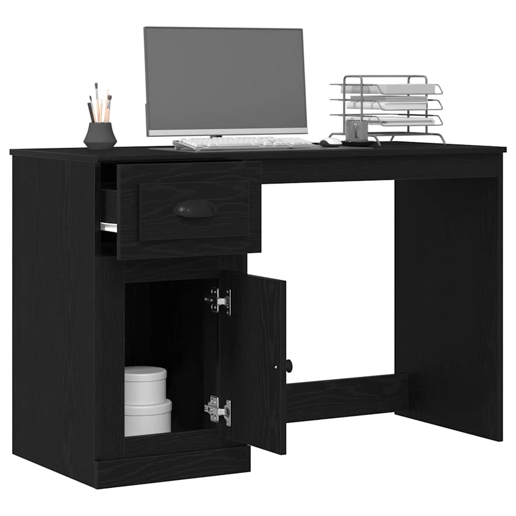Bureau avec porte Chêne noir 50 x 115 x 75 cm Bois d'ingénierie - XIOS